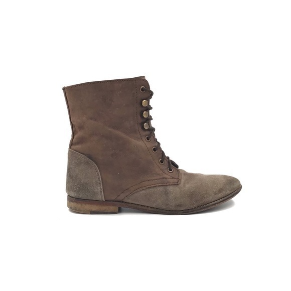 Free People Truemay Brown Suede Leather Lace Up Boots Size 39